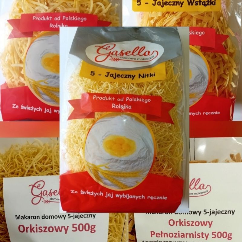 Box Gąsella Makarony 5x500g MIX z Orkiszem Nitka Wstążki 2,5 kg