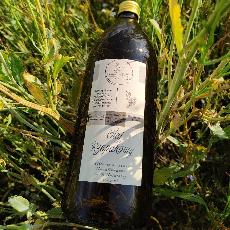 Olej rzepakowy tłoczony na zimno 1litr 100% naturalny