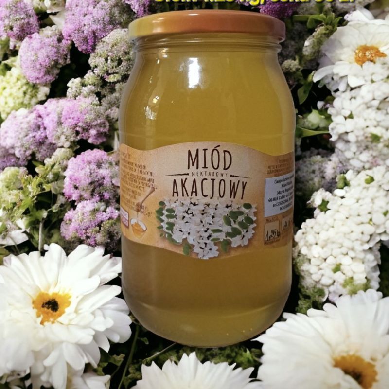 Miód Akacjowy 1,25 kg – Naturalny, z Polskiej Pasieki