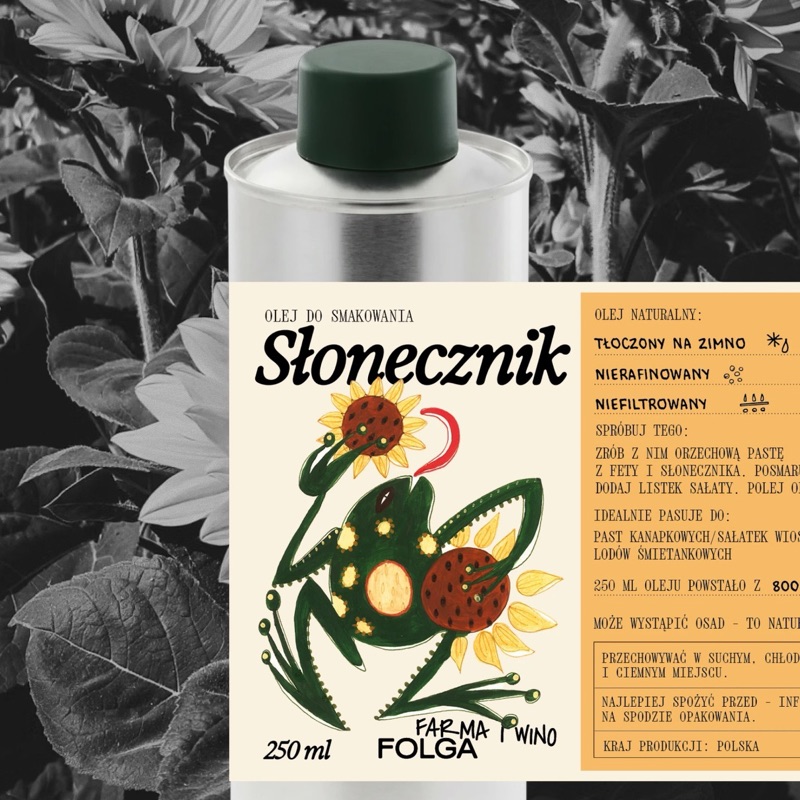 Olej słonecznikowy 250ml, tłoczony na zimno
