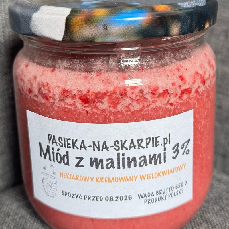 Miód leśny z malinami