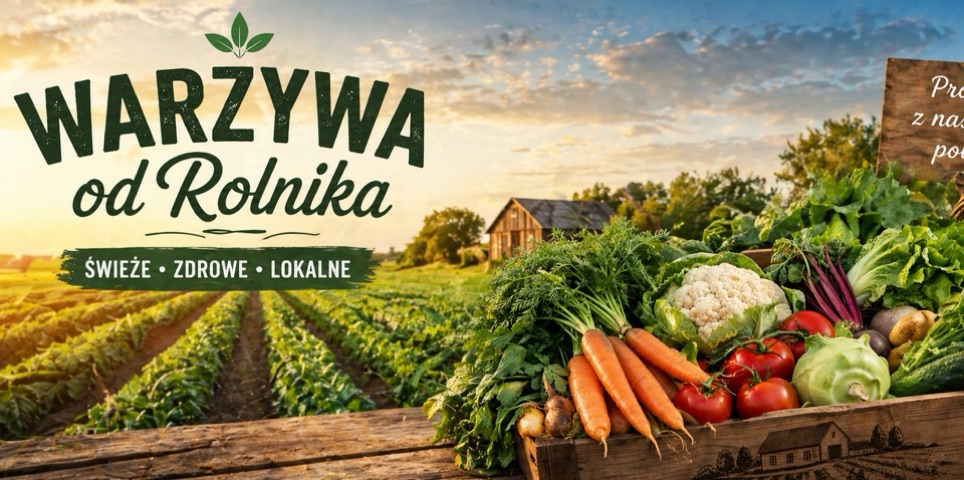 Baner sklepu Warzywa od rolnika — Kromolin, Polska
