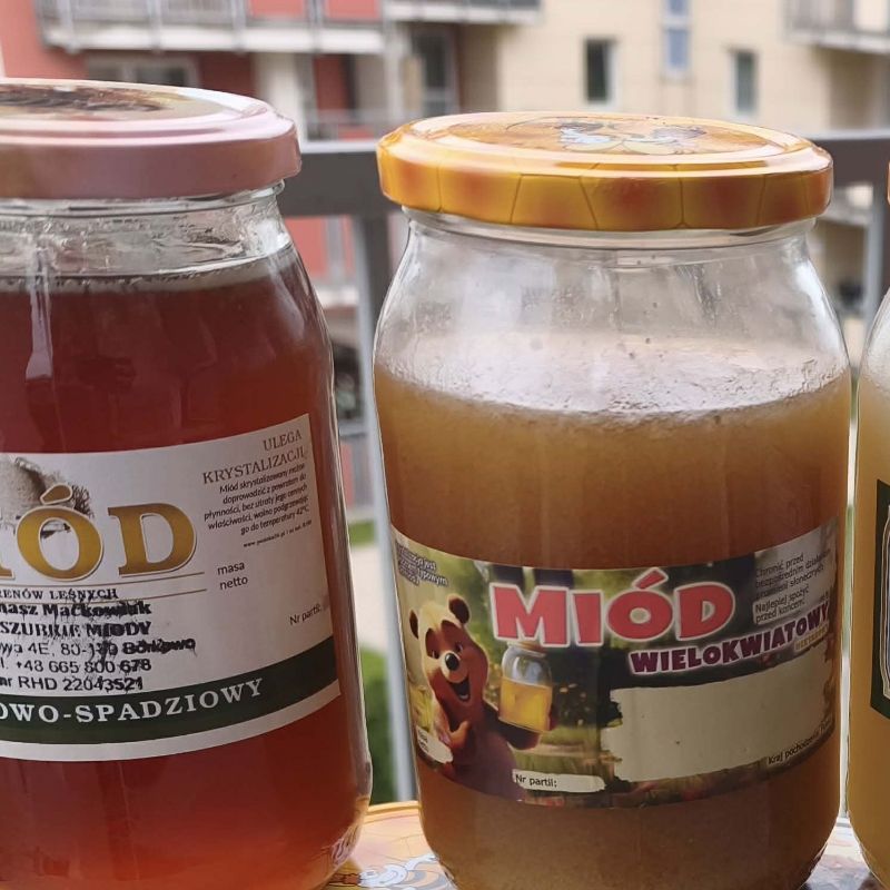 2 miody wielokwiatowe 1 miód rzepakowy 1 kg każdy 