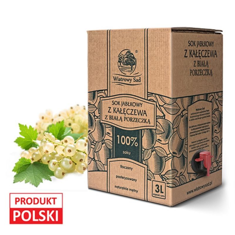 Sok jabłkowy z białą porzeczką 3l