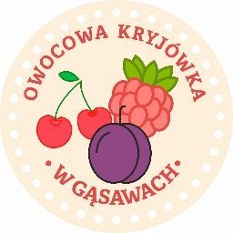 Logo sklepu Owocowa Kryjówka w Gąsawach – owoce, soki i domowe przetwory prosto z sadu