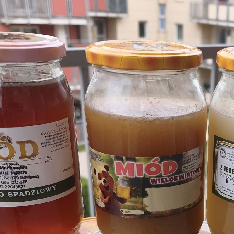 5 miodów wielokwiatowych 1 kg każdy 
