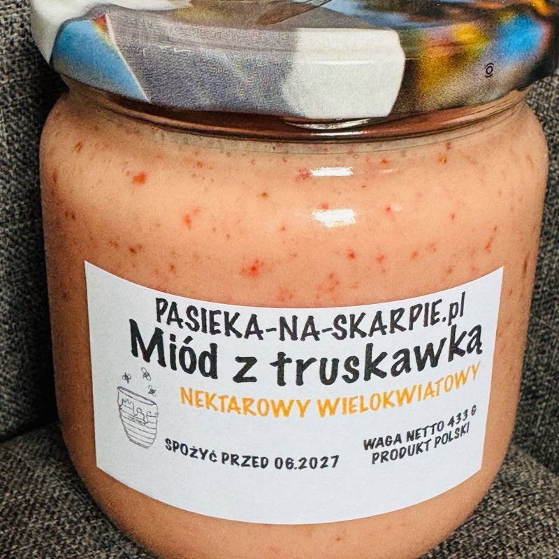 Miód leśny z truskawką