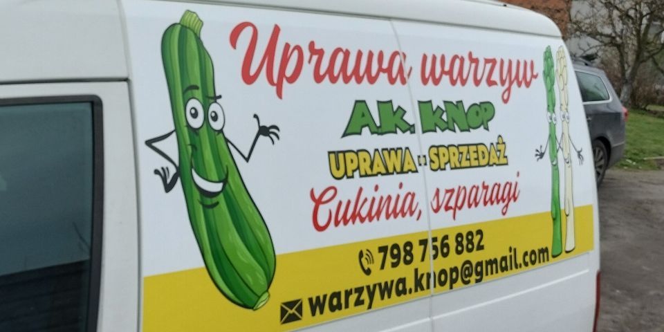 Baner sklepu Uprawa warzyw Andrzej Knop — Dłużyna, Polska