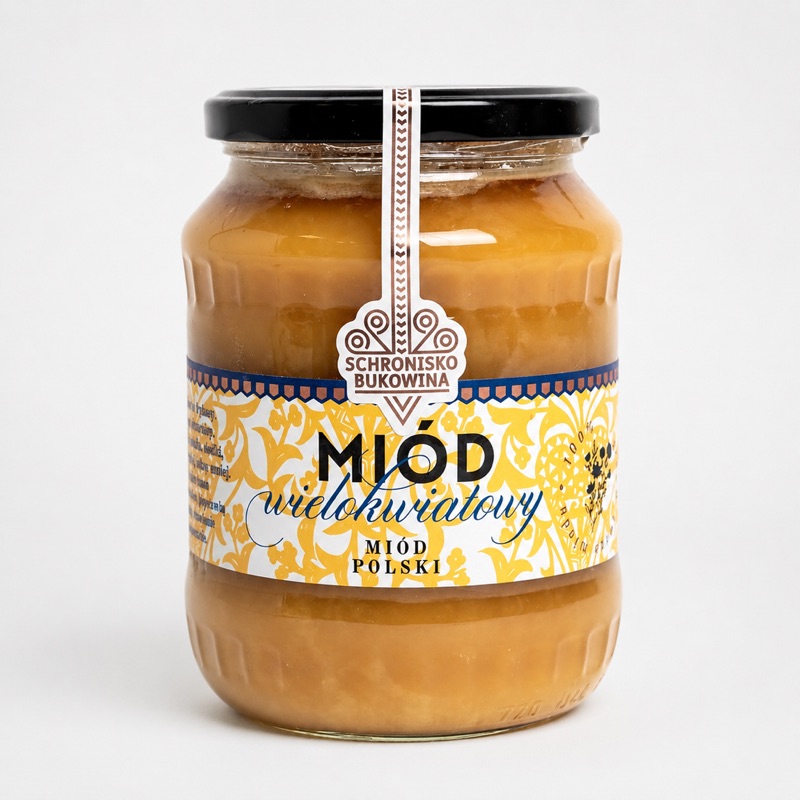 Miód wielokwiatowy 700ml/1kg - Schronisko Bukowina