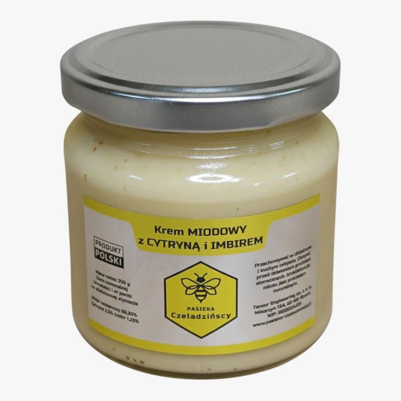 Krem MIODOWY z CYTRYNĄ i IMBIREM 250g