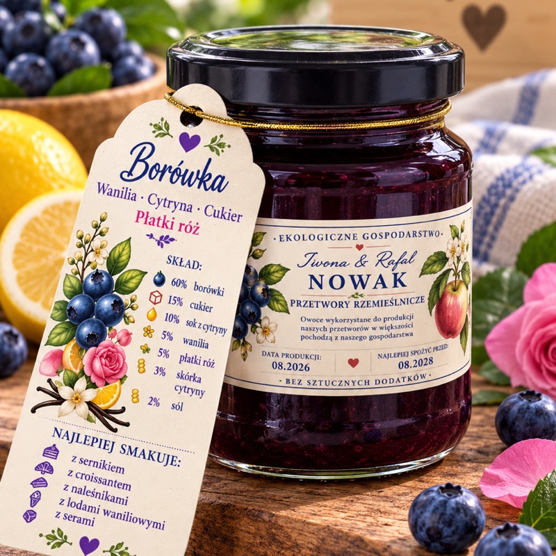 Borówka z płatkami róż