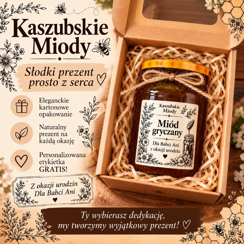 Kaszubski Miód na Prezent – Wybierz Swój Smak i Dedykację 🎁