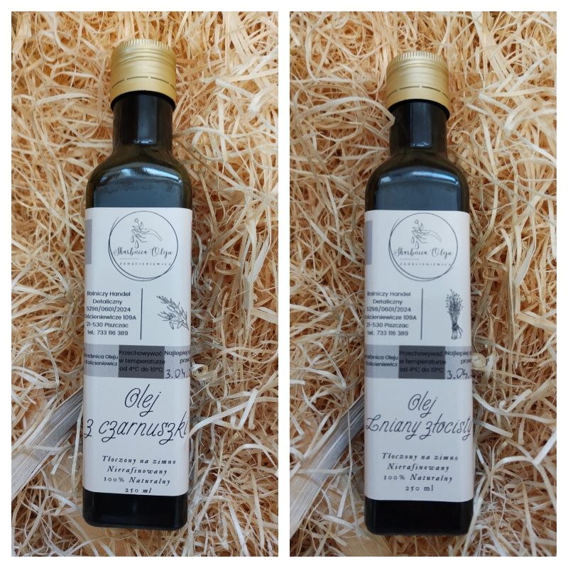 Zestaw olej z czarnuszki 250ml + lniany złocisty 250ml