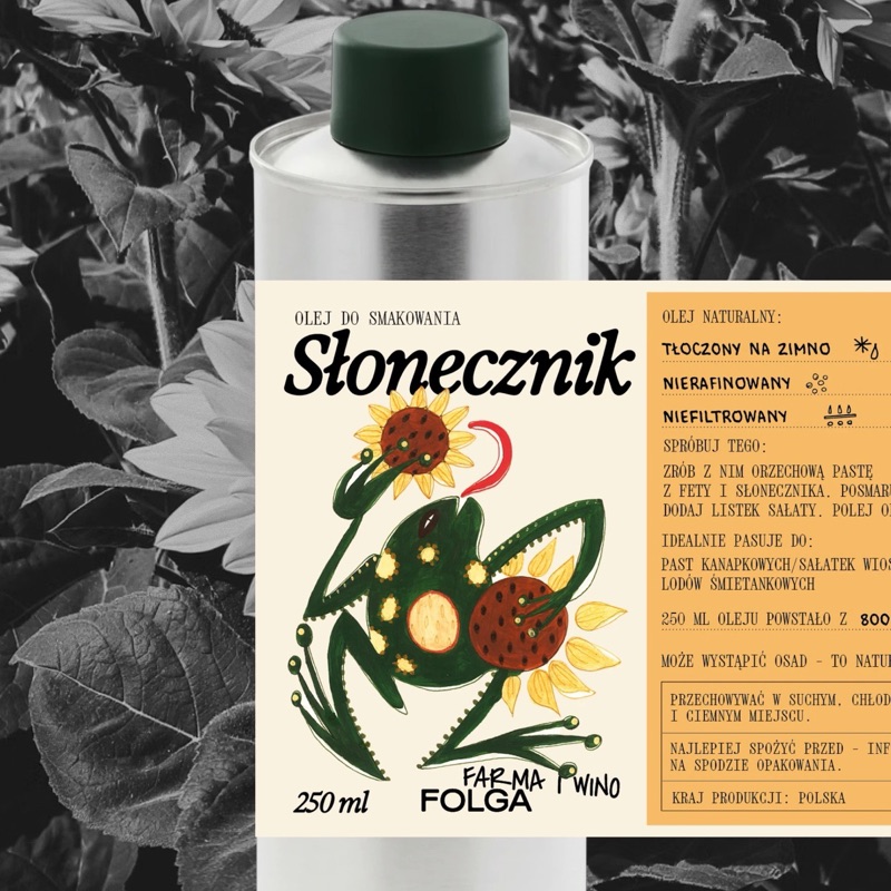 Olej słonecznikowy 500ml, tłoczony na zimno