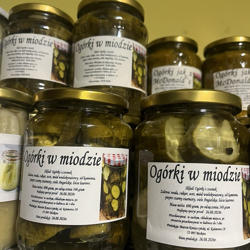 Ogórki w miodzie