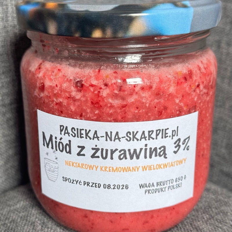 Miód leśny z żurawiną